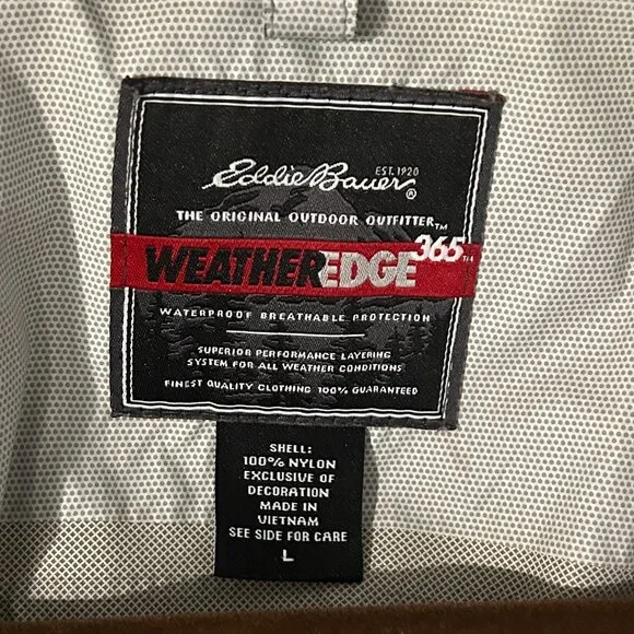 Eddie Bauer WeatherEdge 365 Waterproof Hooded Rain Coat Women's Large - Picture 2 of 4